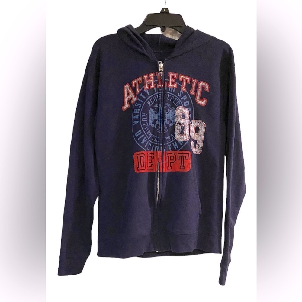 Hanes Youth XXL Zip Up Navy Blue Hoodie